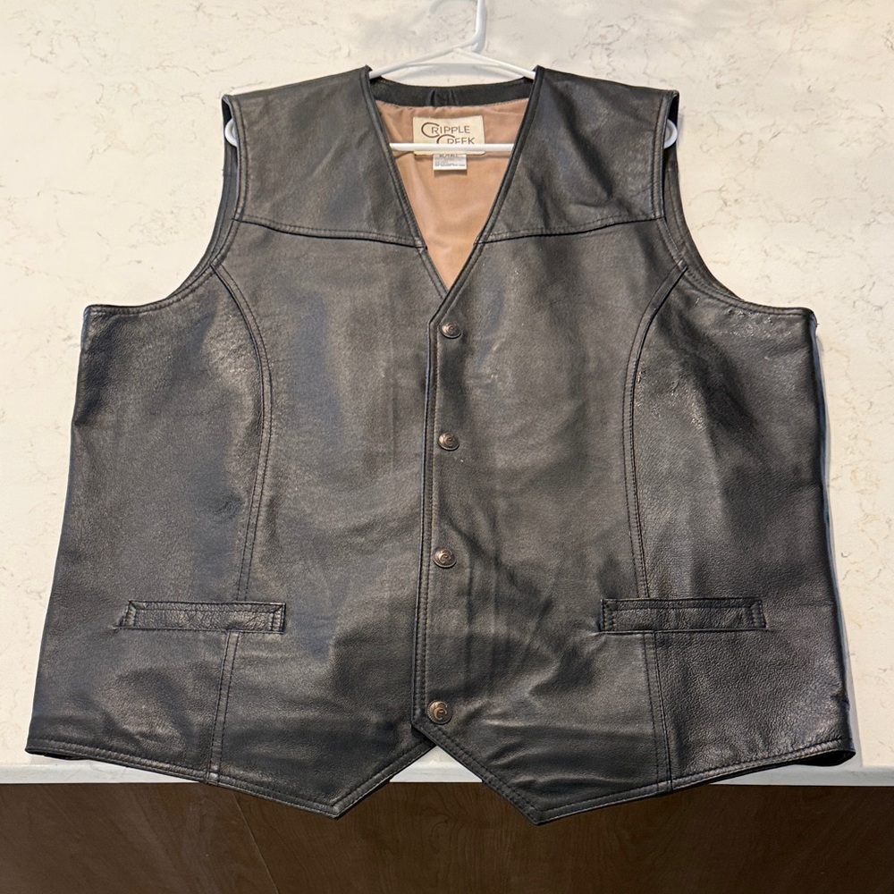 River Creek Black Leather Vest
